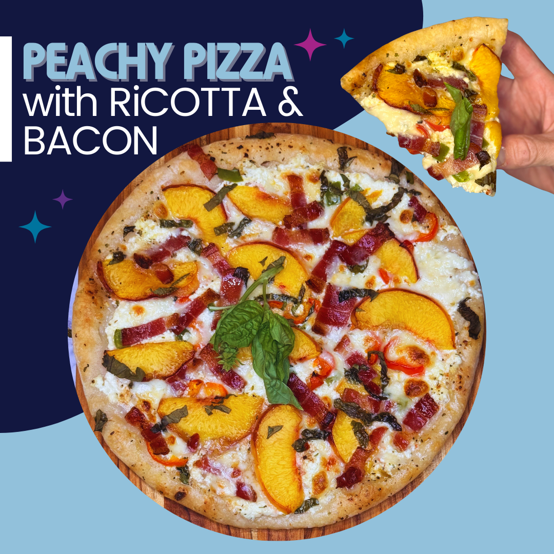 Peachy Pizza with Ricotta & Bacon