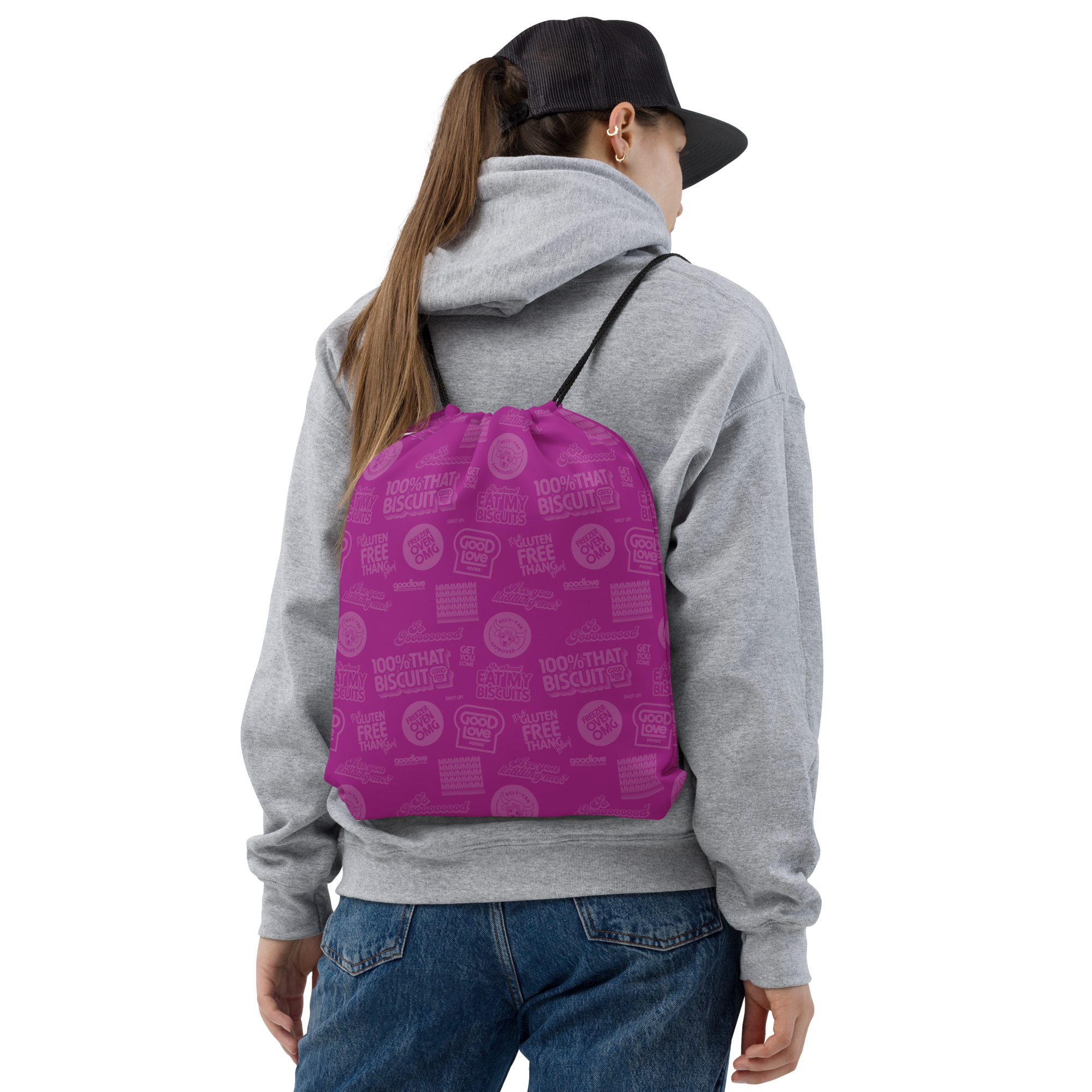 SO GOOOD Over Print Drawstring bag